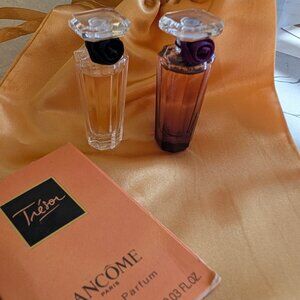 Tresor Eau de Parfum miniature glass bottles and sample 3pc